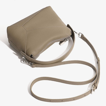 Women's Geometric Genuine Leather Pillow Crossbody Handheld Bag