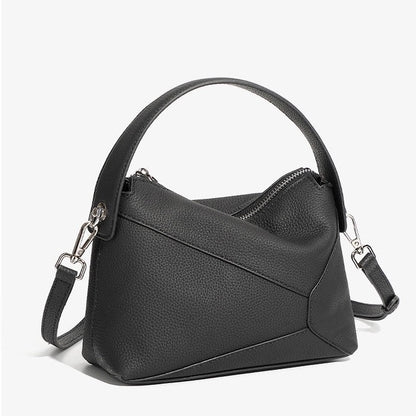 Women's Geometric Genuine Leather Pillow Crossbody Handheld Bag