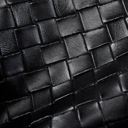 Women's Genuine Weaving Leather Minimalist Shoulder Tote Bag