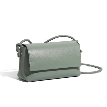 Women's Simple Multicolor Genuine Leather Compact Crossbody Bag