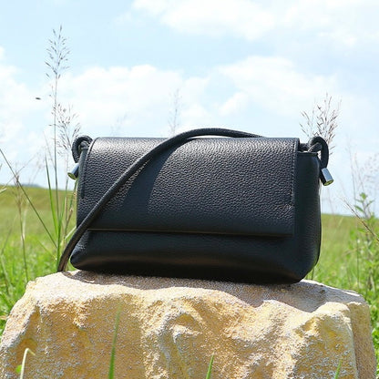 Women's Simple Multicolor Genuine Leather Compact Crossbody Bag