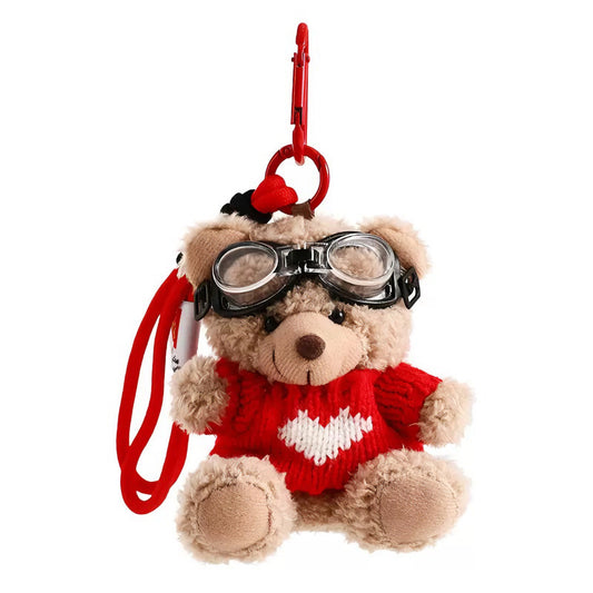 Red Sweater Teddy Bear Bag Charm