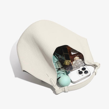 Women's Genuine Leather Large Capacity Basket Tote Bag