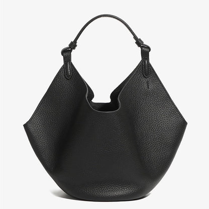 Women's Genuine Leather Large Capacity Basket Tote Bag