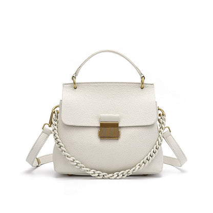 Women's Genuine Leather Shell Chain Crossbody Bag