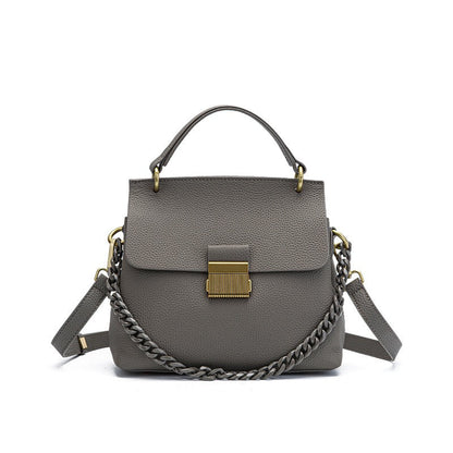 Women's Genuine Leather Shell Chain Crossbody Bag