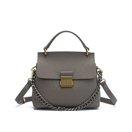 Women's Genuine Leather Shell Chain Crossbody Bag