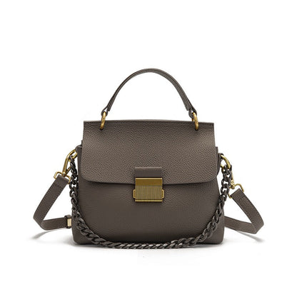Women's Genuine Leather Shell Chain Crossbody Bag