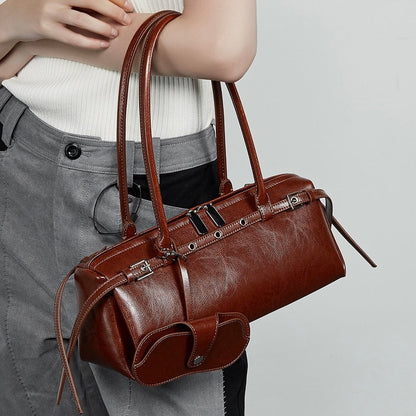 Women’s Genuine Leather Vintage Biker Belt Shoulder Bag
