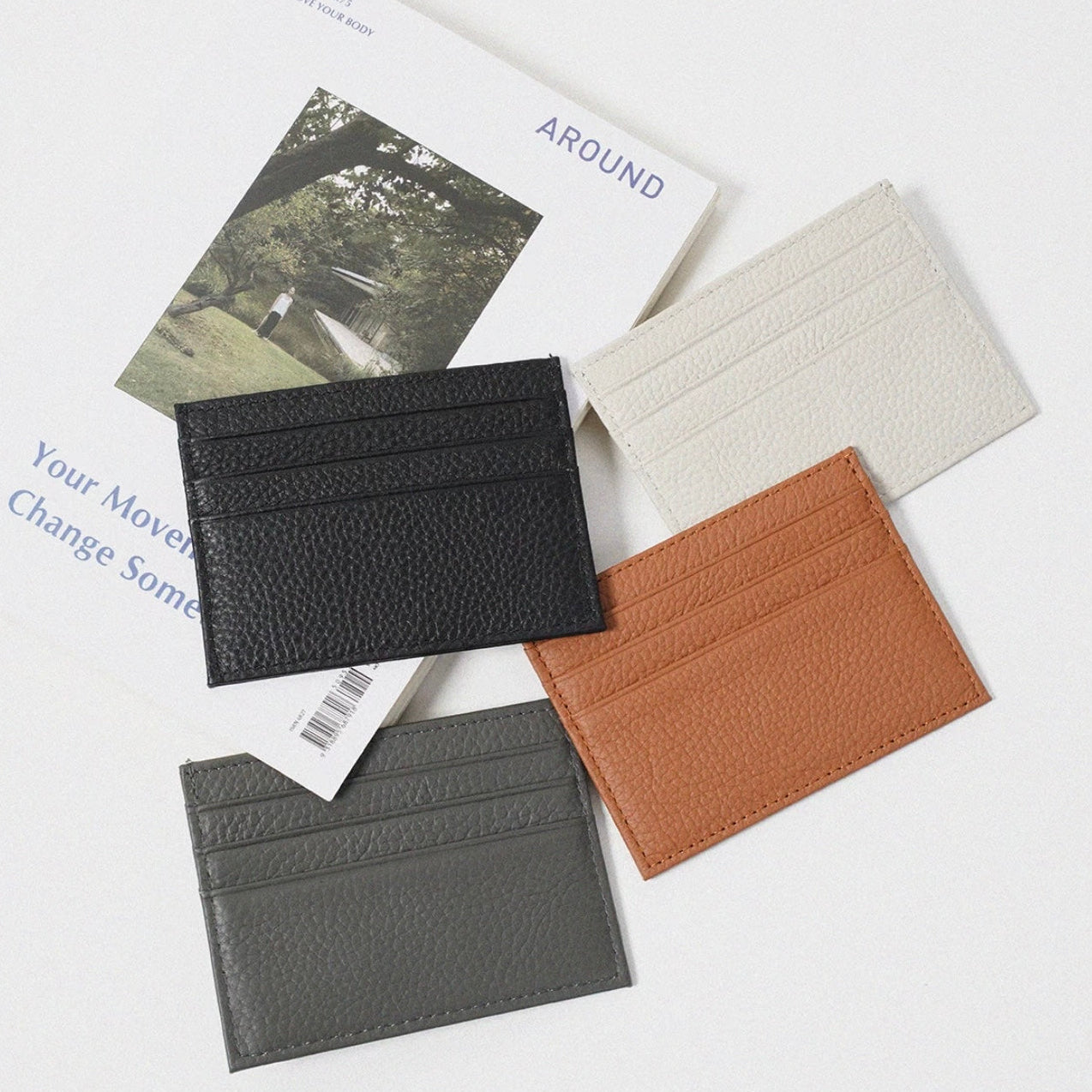 Full-Grain Leather Ultra-Thin Compact Card Case (Multi-Card Slots)