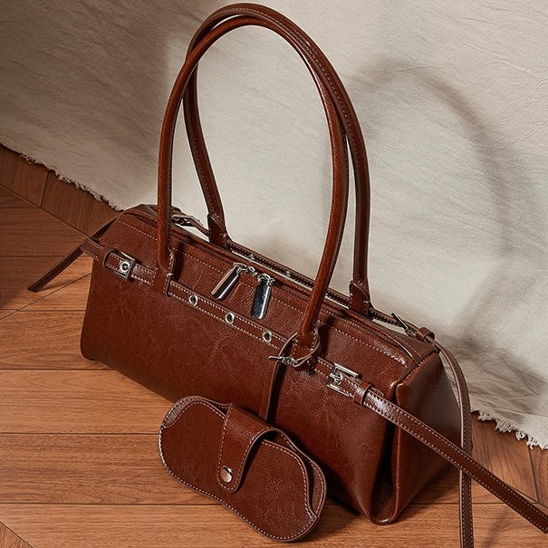 Women’s Genuine Leather Vintage Biker Belt Shoulder Bag