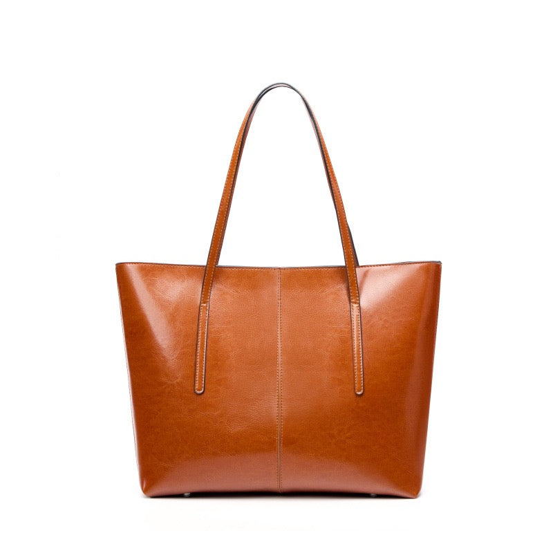 Women’s Genuine Leather Large Tote Shoulder Bag – Daily Commuter Essential