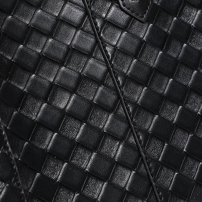 Women's Genuine Leather Large Capacity Woven Tote Bag