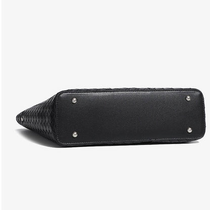 Women's Genuine Leather Large Capacity Woven Tote Bag