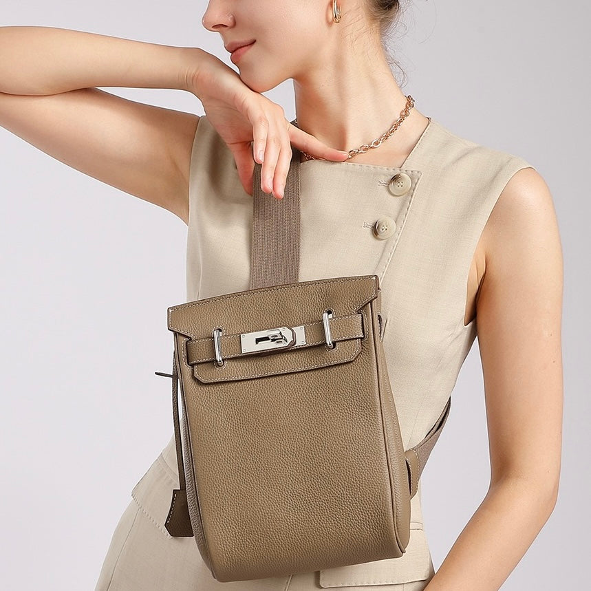 Women's Top Grain Cowhide Crossbody Chest Bag