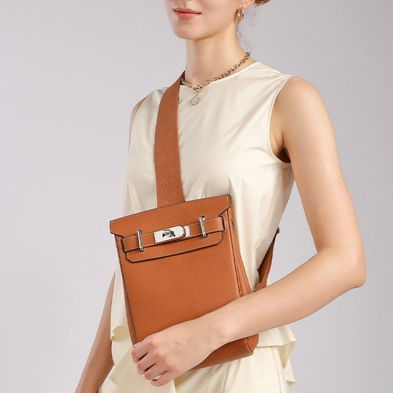 Women's Top Grain Cowhide Crossbody Chest Bag