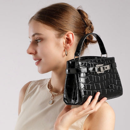 Women's Genuine Leather Crocodile Pattern Luxury Niche Handbag