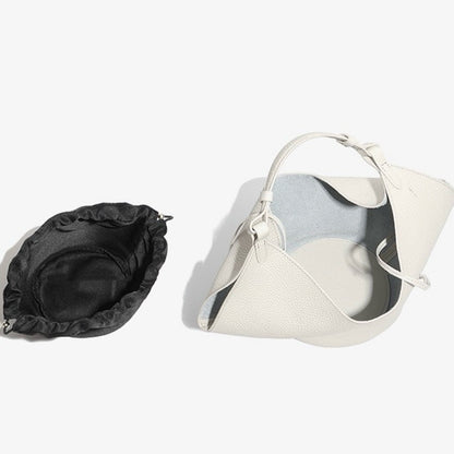 Women's Genuine Leather Large Capacity Basket Tote Bag