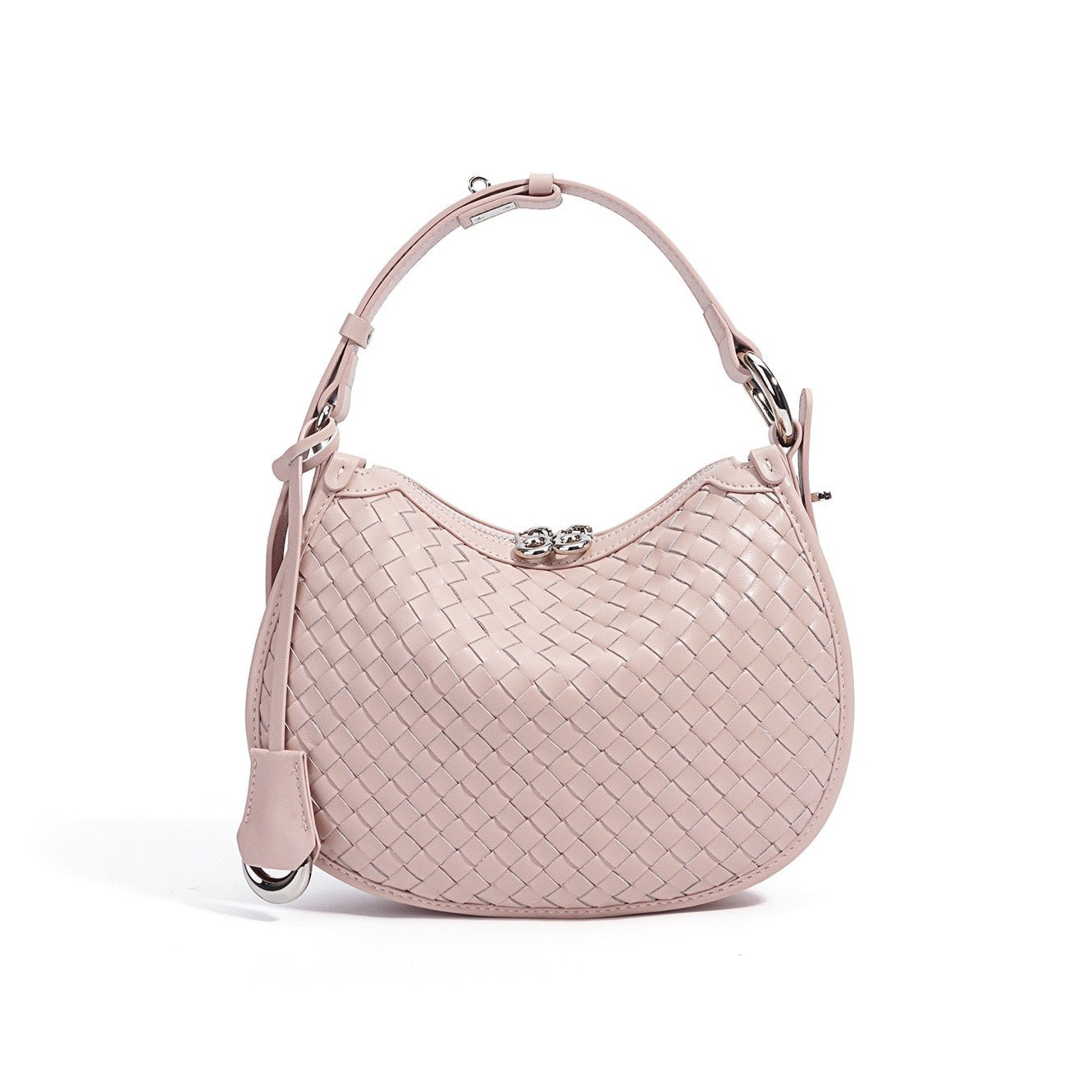 Woven Genuine Leather Crescent Shoulder Bag – Spring Summer 2025 Edition