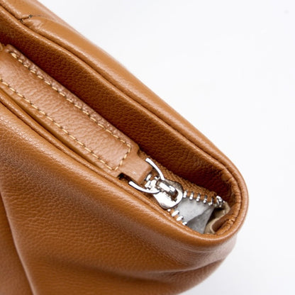 Women’s Genuine Leather Winged Pleated Tote – Minimalist Large Capacity Commuter Bag