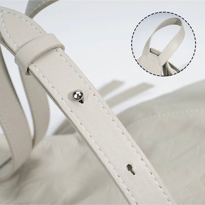 Women’s Genuine Leather Niche Pleated Convertible Backpack