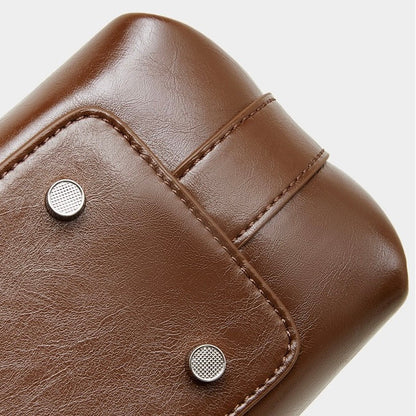 Women's Genuine Leather Hobo Bag with Knotted Strap & Bow Detail