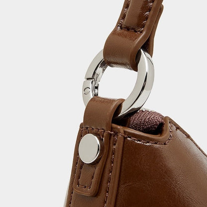 Women's Genuine Leather Hobo Bag with Knotted Strap & Bow Detail