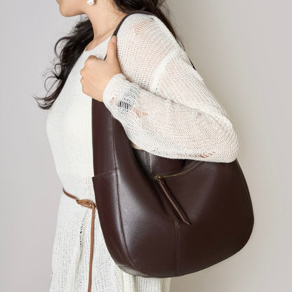 Women's Top Grain Leather Simple Large Capacity Tote Bag