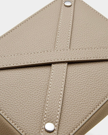 Women's Sleek Genuine Togo Leather Bucket Bag with Pouch