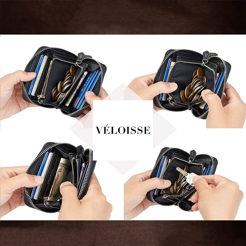 Timeless Leather Multi-Card Wallet with Cash Space