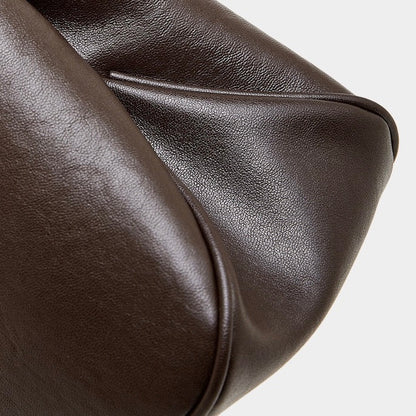 Retro Genuine Leather Crossbody Bag with Signature Ring-Buckle Strap