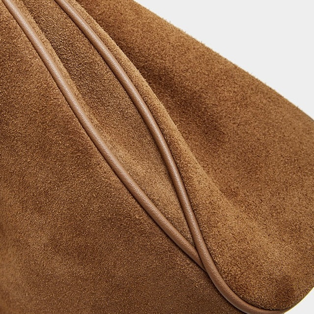 Sleek Soft Suede Genuine Leather Top-Handle Bag