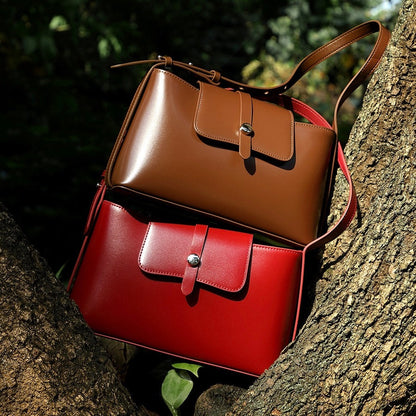 Commuter Elegant Versatile Handheld Shoulder Leather Bag