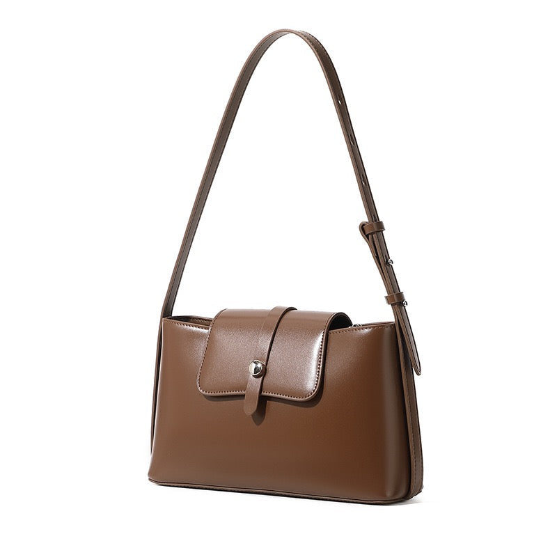 Commuter Elegant Versatile Handheld Shoulder Leather Bag
