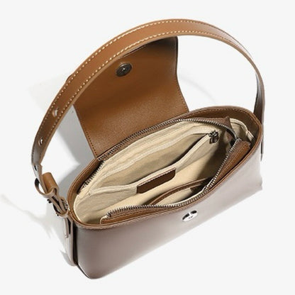 Commuter Elegant Versatile Handheld Shoulder Leather Bag