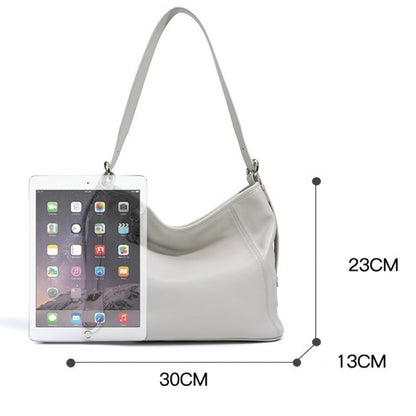 Women's Genuine Leather Large Capacity Relaxed Commuter Crossbody Bag