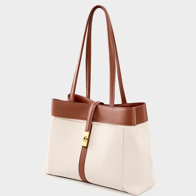 Women's Genuine Leather Dune & Saddle Tote Bag