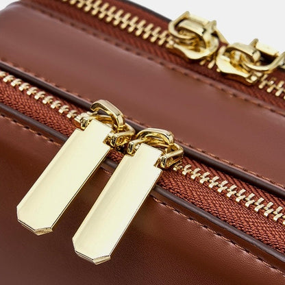 Stylish Genuine Leather Boxy Handheld Crossbody Bag for Women