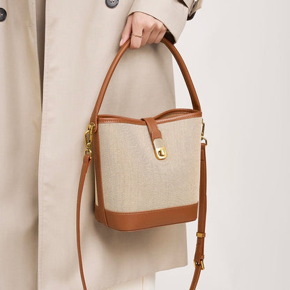 Niche Commuter Color Block Woven Shoulder Bag