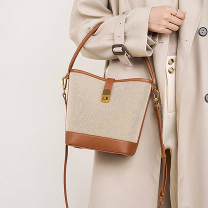 Niche Commuter Color Block Woven Shoulder Bag