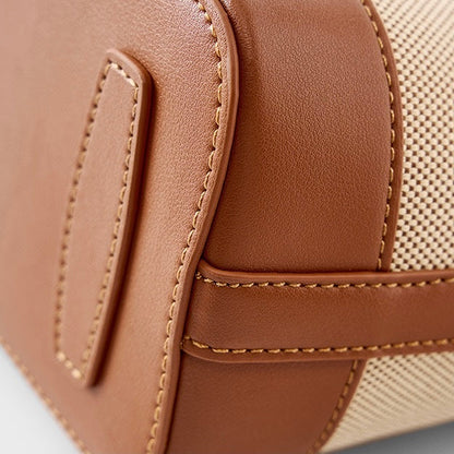 Niche Commuter Color Block Woven Shoulder Bag