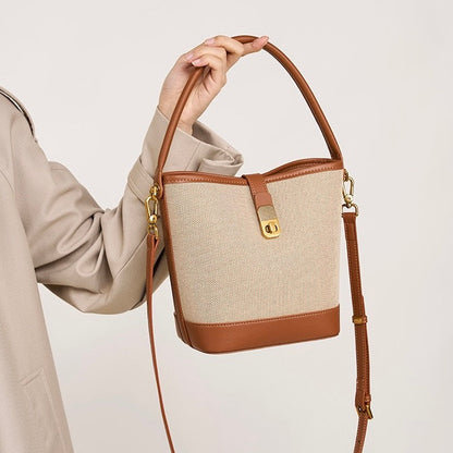 Niche Commuter Color Block Woven Shoulder Bag