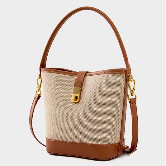 Niche Commuter Color Block Woven Shoulder Bag