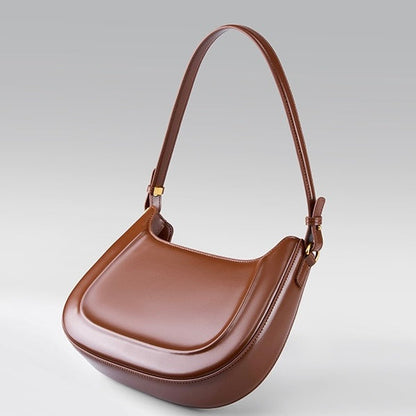 Vintage Genuine Leather Saddle Shoulder Crossbody Bag for Women