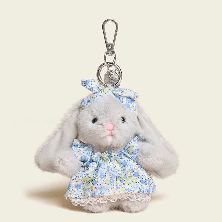Floral Dress Baby Bunny Bag Charm