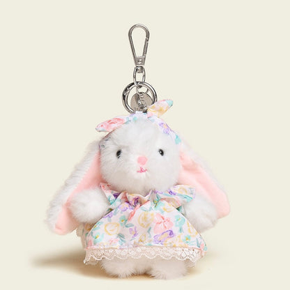 Floral Dress Baby Bunny Bag Charm