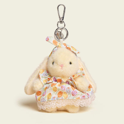 Floral Dress Baby Bunny Bag Charm
