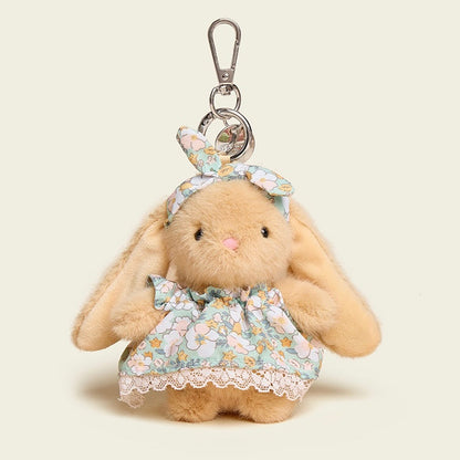 Floral Dress Baby Bunny Bag Charm