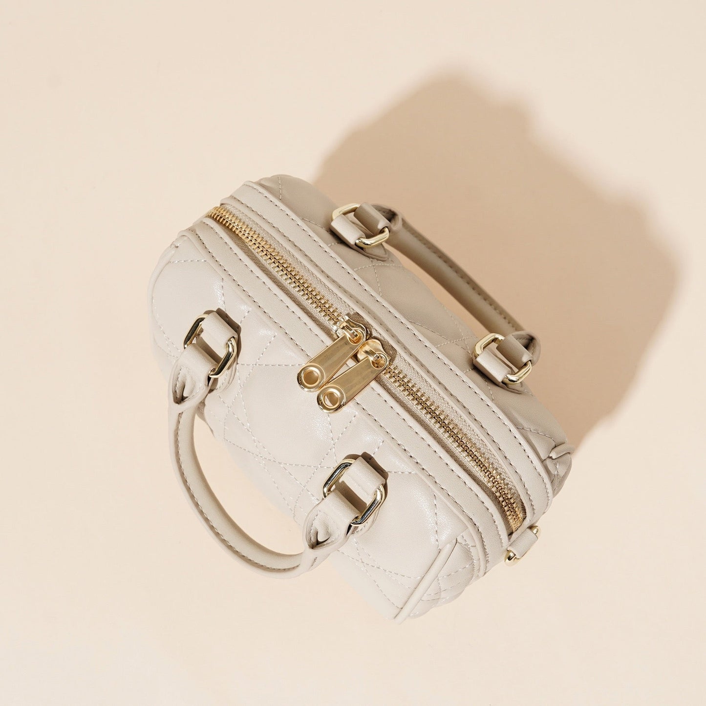 Women's Genuine Leather Quilted Boston Clutch Bag