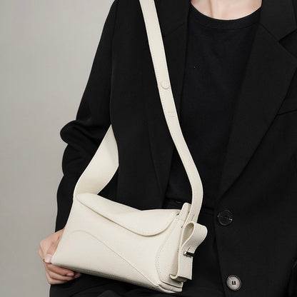 Women's Luxe Grained Leather Asymmetric Crossbody Bag